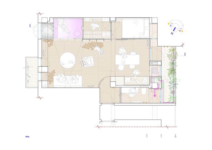 Hlavním problémem v tomto čtyřicetimetrovém bytě bylo nesnesitelné horko v letních měsících a nedostatečná cirkulace vzduchu. Šikovní architekti pro lékaře Jamieho a jeho psa vytvořili místo, kde si odpočinou za jakéhokoli počasí.
