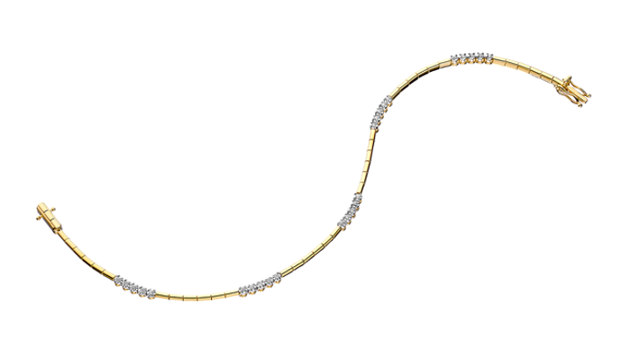 Náramek ze žlutého zlata s brilianty 0,15 ct - ryzost 585
Náramek ze žlutého zlata s brilianty 0,15 ct - ryzost 585