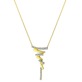Zlatý náhrdelník s diamanty 0,09 ct - ryzost 585
