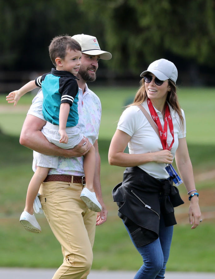 Justin Timberlake a Jessica Biel se synem Justin Timberlake a Jessica Biel se synem