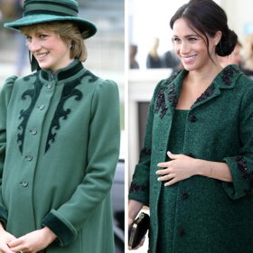 Zřejmě nebudeme daleko od pravdy, když řekneme, že smaragdově zelný kabát princezny Diany byl pro Meghan Markle velkou inspirací. 
