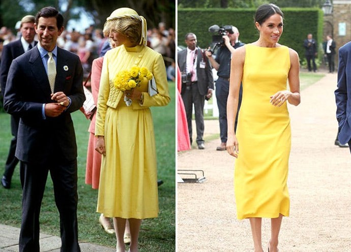 Žlutá barvy se princezna Diana nebála. A v jejích šlépějích pokračuje také Meghan Markle.
