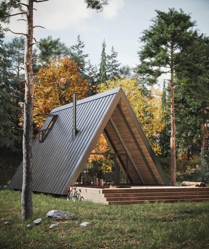 O tom, že architekti a designéři vzali opět na milost klasické áčkové stavby, jsme už psali. Pojďte se s námi podívat, jak dokonalý může mít moderní lesní chatka interiér.
