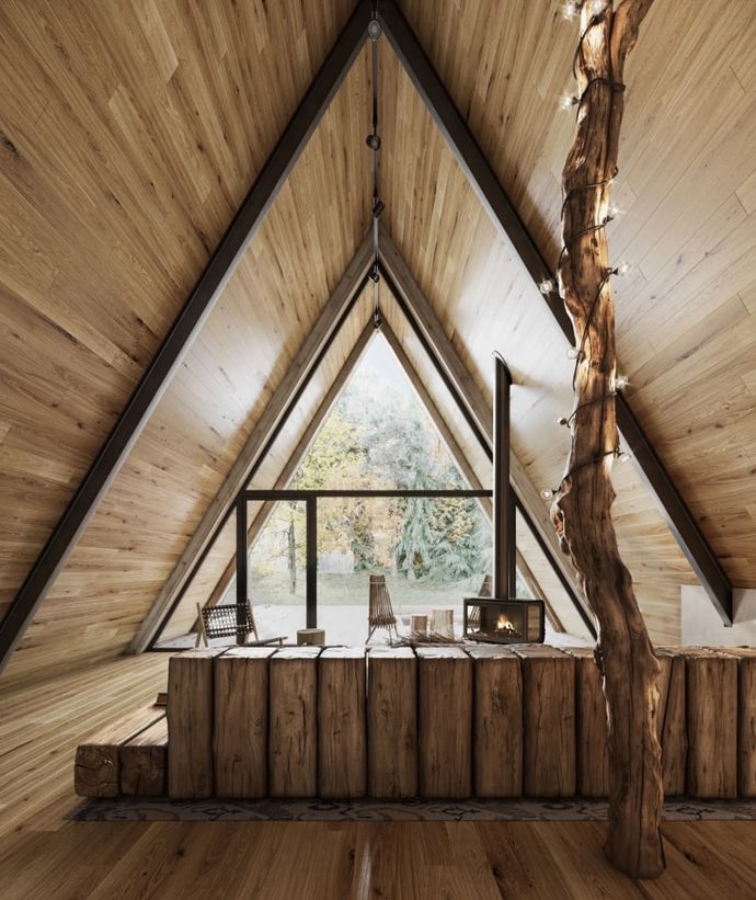 O tom, že architekti a designéři vzali opět na milost klasické áčkové stavby, jsme už psali. Pojďte se s námi podívat, jak dokonalý může mít moderní lesní chatka interiér.
