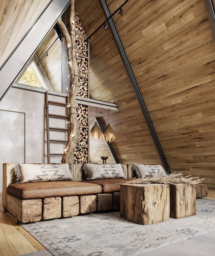 O tom, že architekti a designéři vzali opět na milost klasické áčkové stavby, jsme už psali. Pojďte se s námi podívat, jak dokonalý může mít moderní lesní chatka interiér.
