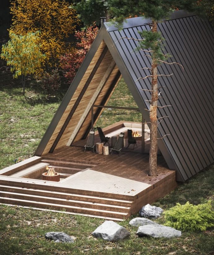 O tom, že architekti a designéři vzali opět na milost klasické áčkové stavby, jsme už psali. Pojďte se s námi podívat, jak dokonalý může mít moderní lesní chatka interiér.
