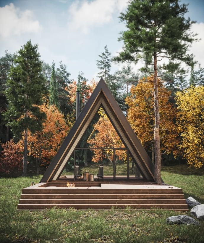 O tom, že architekti a designéři vzali opět na milost klasické áčkové stavby, jsme už psali. Pojďte se s námi podívat, jak dokonalý může mít moderní lesní chatka interiér.
