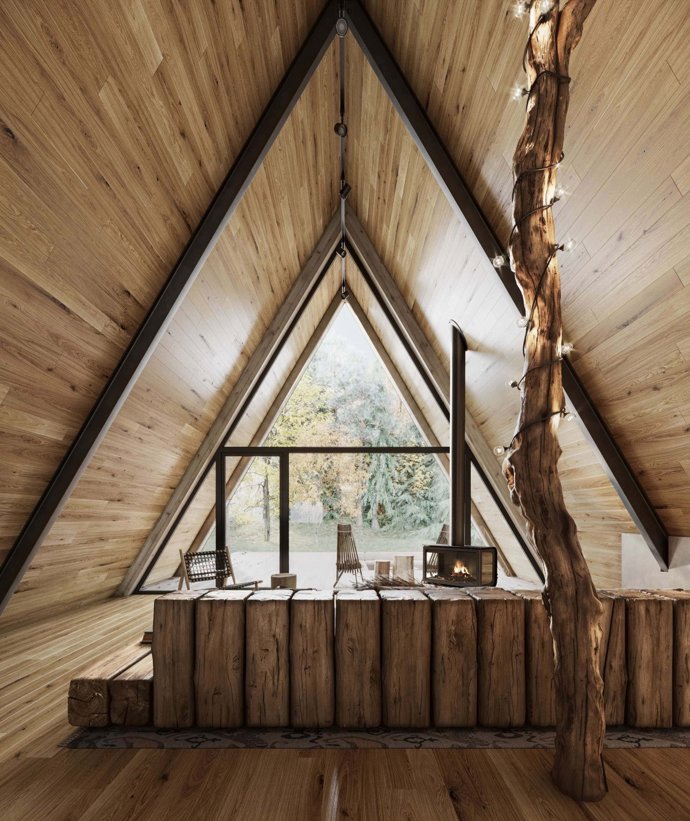 O tom, že architekti a designéři vzali opět na milost klasické áčkové stavby, jsme už psali. Pojďte se s námi podívat, jak dokonalý může mít moderní lesní chatka interiér.
