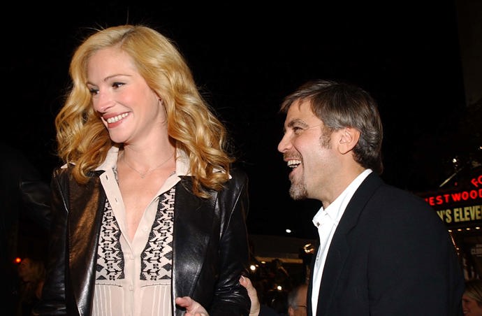 Roberts a Clooney na premiéře Dannyho parťáků v roce 2001.

