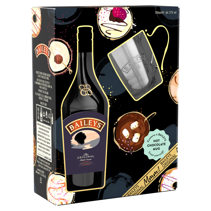 Baileys a skleněný hrnek
