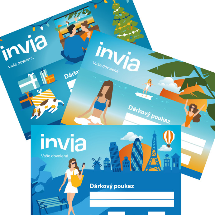 Víte, že vaši blízcí rádi cestují, ale neodvažujete se sami vybrat destinaci, ani termín? Místo letenek jim darujte voucher, s nímž si mohou později vybrat sami. Nabízí Cestovní agentura Invia.
