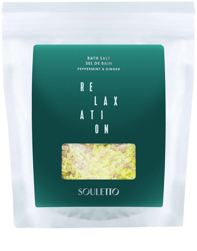 Sůl do koupele Peppermint & Ginger Bath Salt, Souletto, 500 g, 130 Kč
Sůl do koupele Peppermint & Ginger Bath Salt, Souletto, 500 g, 130 Kč