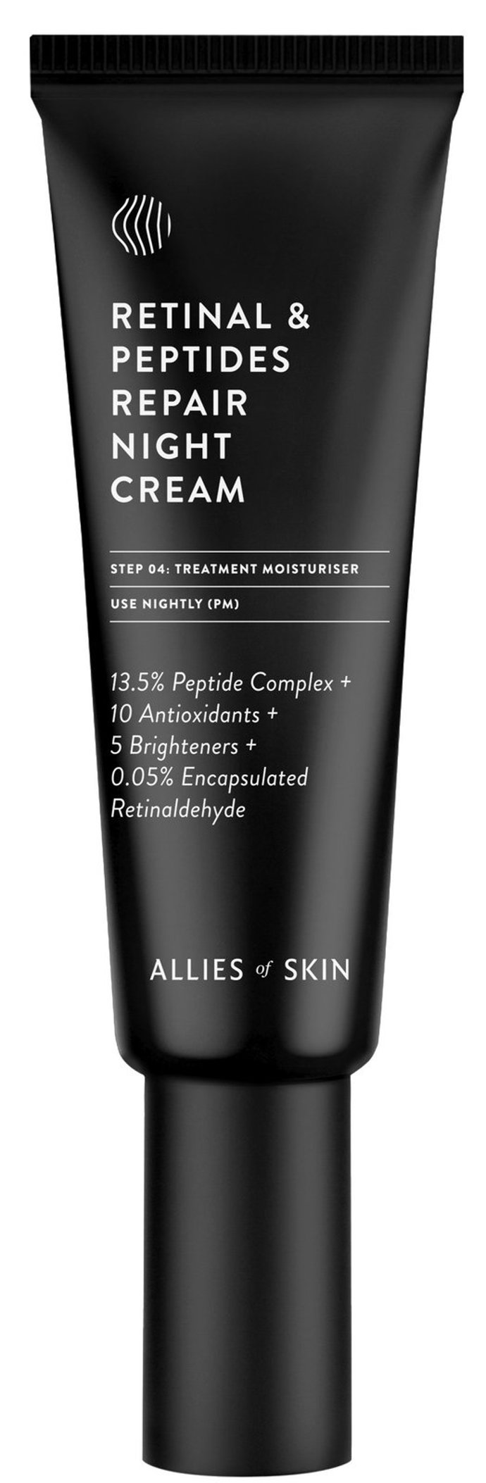 Noční krém Retinal + Peptides Repair Night Cream, Allies of Skin, 3350 Kč, Ingredients
Noční krém Retinal + Peptides Repair Night Cream, Allies of Skin, 3350 Kč, Ingredients