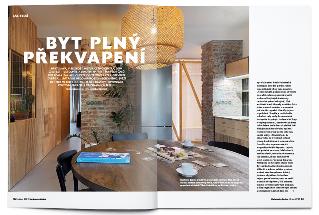 Jak bydlí – Byt plný překvapení Fantastická rekonstrukce starého bratislavského bytu je nabitá nevšedními nápady. Prim tu hrají vestavěná ložnice s koupelnou a interiérová okna poskytující nečekané průhledy. Jak bydlí – Byt plný překvapení Fantastická rekonstrukce starého bratislavského bytu je nabitá nevšedními nápady. Prim tu hrají vestavěná ložnice s koupelnou a interiérová okna poskytující nečekané průhledy.