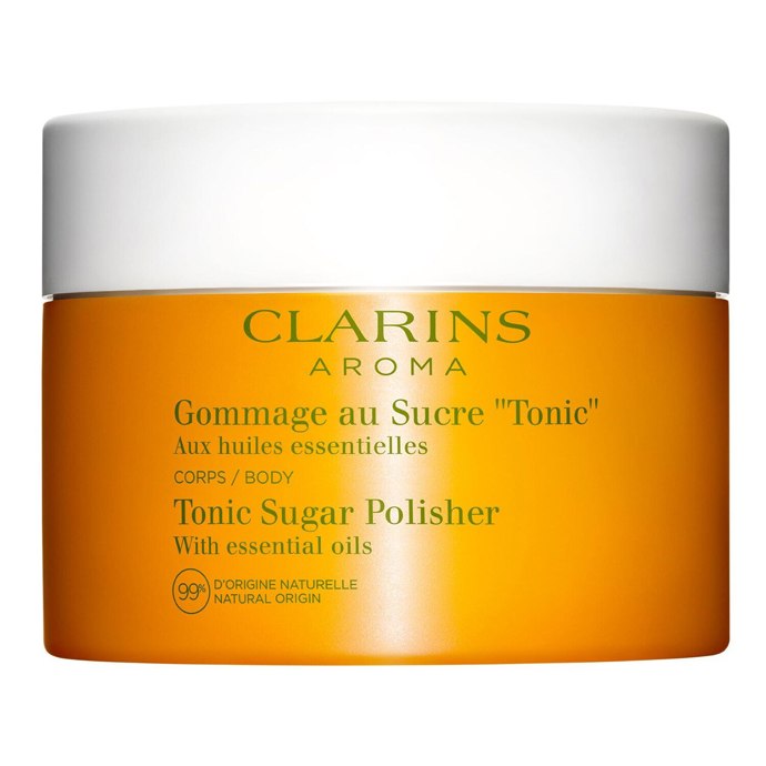 Tělový peeling Tonic Sugar Polisher, Clarins, 1200 Kč
Tělový peeling Tonic Sugar Polisher, Clarins, 1200 Kč