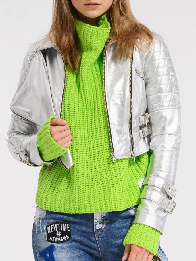 Metalický bomber, kůže, Viadellrose, 10590 Kč 
