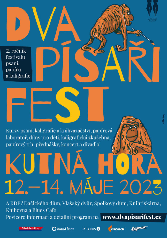 FESTIVAL

Historické centrum Kutné Hory bude od 12. do 14. května doslova žít psaním a papírem, protože město ovládne kaligrafický festival Dva písaři fest. Program se odehraje i v několika významných památkách. Kurzy bude možné navštívit mimo jiné ve Vlašském dvoře, v Dačického domě nebo v muzeu knihtisku Knihtiskárna. Centrem dění bude nově také Spolkový dům, který hostí Papírový trh s nabídkou malých papírnických značek nebo Papírovou laboratoř – celodenní běh tvořivých dílen zaměřených i na rodiče s dětmi.

