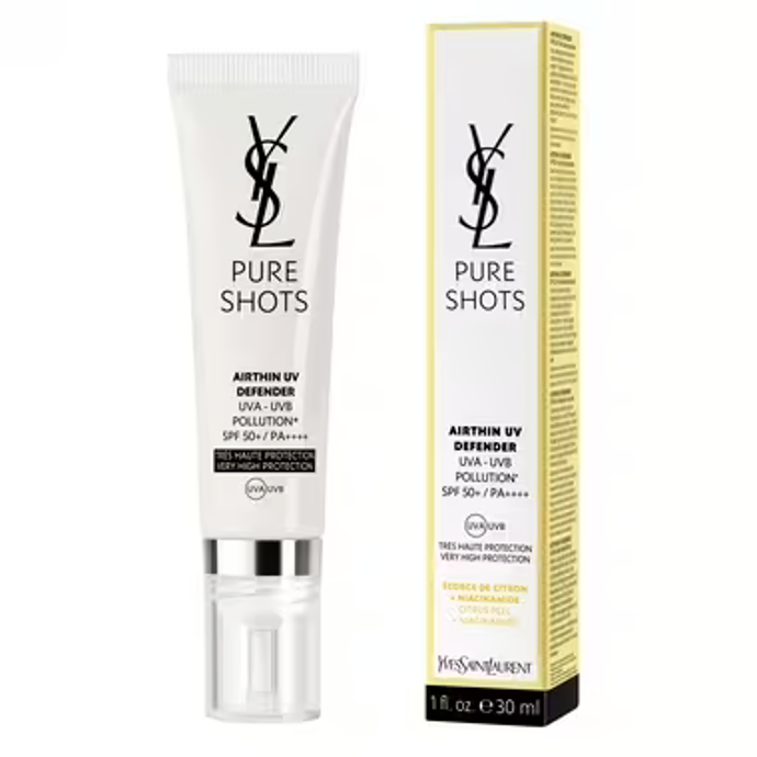 Ochranná péče o pleť Pure Shots Airthin UV Defender SPF 50+, Yves Saint Laurent, 1580 Kč, Marionnaud
Ochranná péče o pleť Pure Shots Airthin UV Defender SPF 50+, Yves Saint Laurent, 1580 Kč, Marionnaud