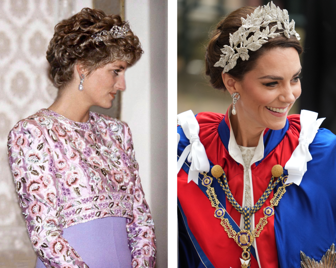 Perlové náušnice s diamanty

Náušnice, které měla princezna z Walesu na korunovaci, nosila princezna Diana. Tím, že si je vzala, uctila její památku.
