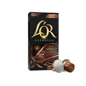Kávové kapsle pro Nespresso kávovary, L´OR Espresso Chocolat, doporučená cena 119,90 Kč.
