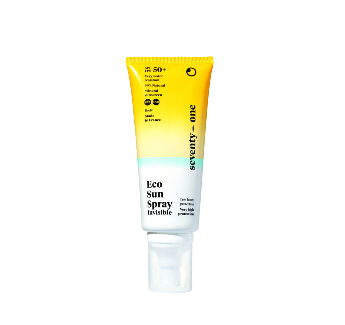 Neviditelný opalovací sprej Eco Sun Spray Invisible SPF50+, SeventyOne Percent, 100 ml, 620 Kč
