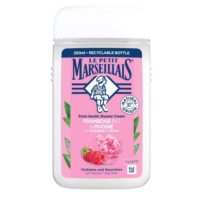 Sprchový gel s výtažky z francouzských pivoněk a organicky pěstovaných malin, Le Petit Marseillais, 250 ml za 94,90 Kč

