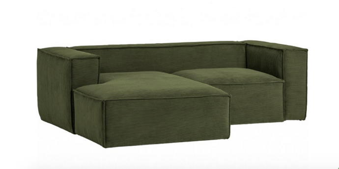 Zelená manšestrová rohová pohovka Kave Home Blok 240 cm, levá.

43 486 Kč, www.designovynabytek.cz
