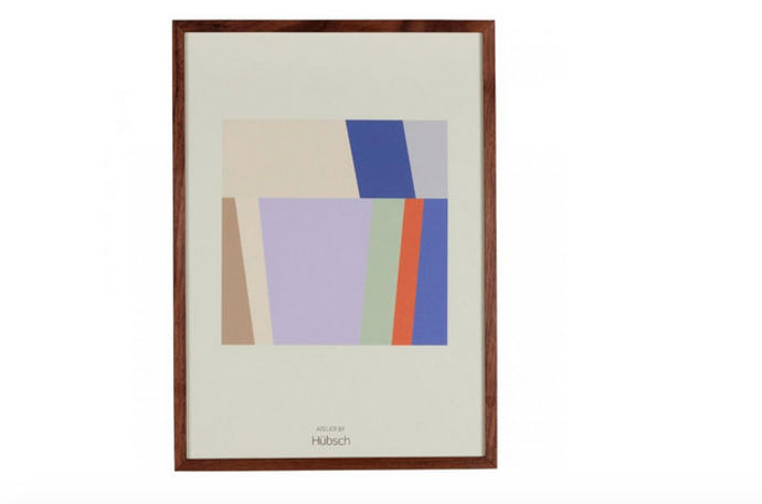 Abstraktní obraz s ořechovým rámem Hübsch Colora 42 x 30 cm.

1 046 Kč, www.designovynabytek.cz
