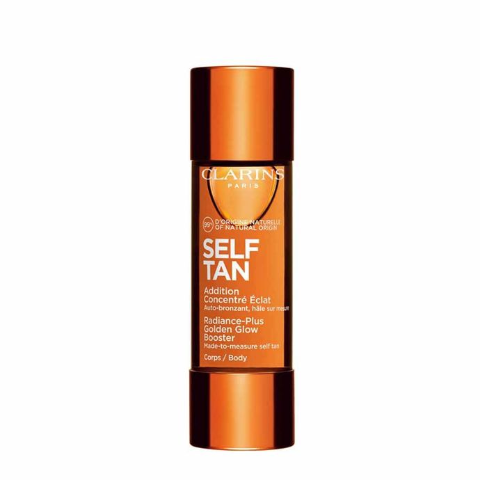Samoopalovací kapky na tělo Radiance Plus Body Golden Glow Booster, Clarins, 1070 Kč
Samoopalovací kapky na tělo Radiance Plus Body Golden Glow Booster, Clarins, 1070 Kč
