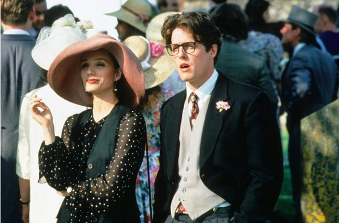 Hugh Grant ve filmu Čtyři svatby a jeden pohřeb v roce 1994
Hugh Grant ve filmu Čtyři svatby a jeden pohřeb v roce 1994