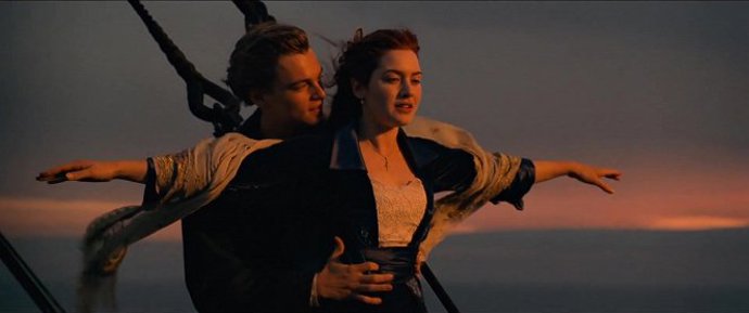 Kate Winslet a Leonardo DiCaprio coby Rose a Jack ve snímku Titanic.
Kate Winslet a Leonardo DiCaprio coby Rose a Jack ve snímku Titanic.