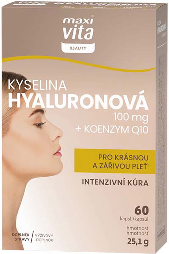 Beauty Kyselina hyaluronová 100 mg + koenzym Q10 (Maxi Vita)

Kapsle obsahují vysokou dávku kyseliny hyaluronové, která je přirozenou součástí lidského organizmu, zejména pojivových tkání, kloubní tekutiny, kůže a pleti. Je známá svojí schopností vázat vodu, čímž se podílí na přirozené hydrataci.

Cena: 320 Kč
