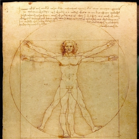 Da Vinciho dílo: Proporce lidské postavy (Vitruvius)
