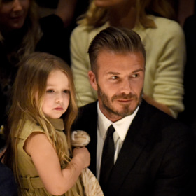 David Beckham a Harper Seven v roce 2015

