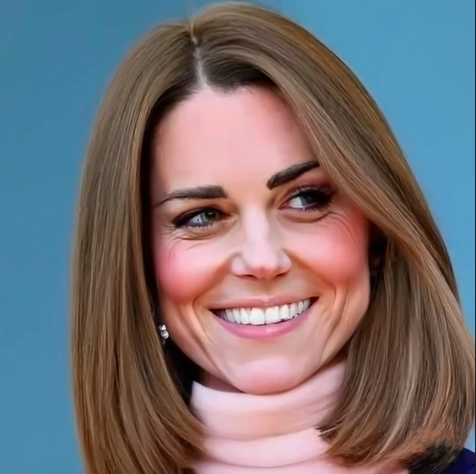 Další podzimní fotka princezny Kate s krátkými vlasy vytvořená umělou inteligencí.
