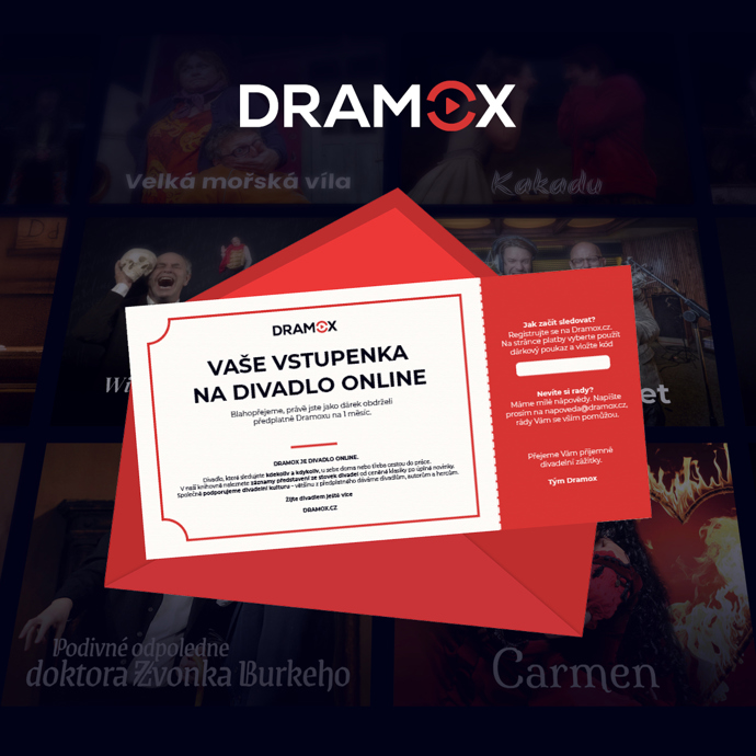 Milovníci divadla budou nadšení z voucheru na platformu Dramox, která aktuálně nabízí zhruba 400 záznamů divadelních představení. 
