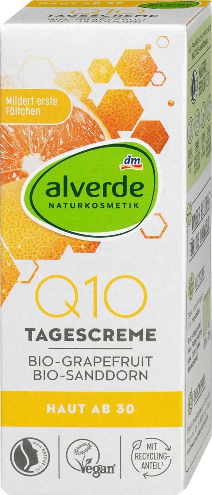 Alverde NATURKOSMETIK denní pleťový krém s výtažkem z bio grapefruitu a bio rakytníkovým olejem je chrání pokožku před škodlivými vlivy prostředí a působí proti předčasnému stárnutí pleti.

Cena: 89,90 Kč
