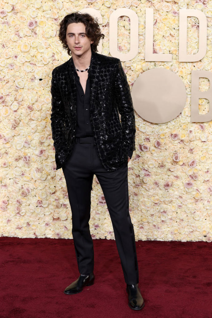 Timothée Chalamet v outfitu Céline

