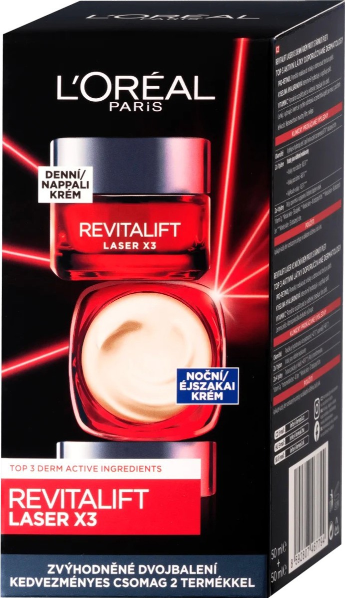 L'ORÉAL PARIS denní a noční krém Revitalift Laser X3 je dokonalá péče v boji proti vráskám. Obsahuje účinné složení pro jejich redukci. Kyselina hyaluronová se velmi rychle vstřebává a pomáhá při redukci vrásek. Řada Revitalift je určena pro zpevnění pleti, pomáhá obnovovat podpůrná vlákna pokožky.

Cena: 549 Kč
