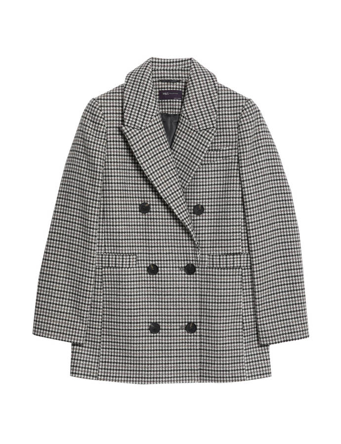 Kostkovaný kabát, Marks & Spencer, 2899 Kč

