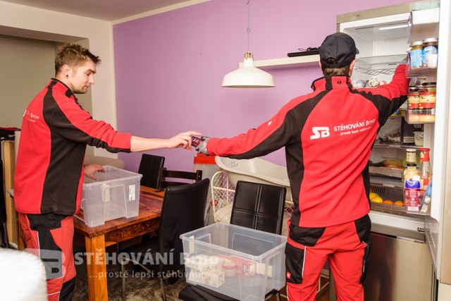 stěhování a příprava kuchyně
