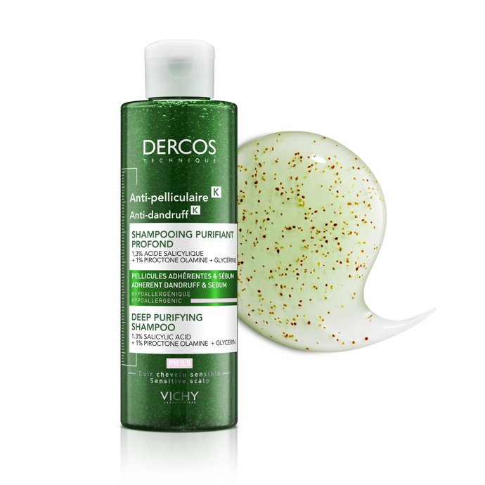 Šampon DERCOS K díky jemné exfoliační formuli odstraňuje z vlasové pokožky lupy, nadměrné množství kožního mazu a dokonce i odolná rezidua. 479 Kč
