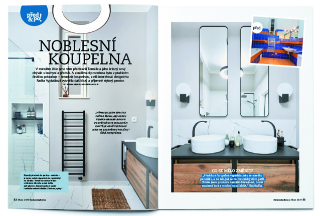 Proměna
Podívejte se, jak designérka Radka vyčarovala noblesní koupelnu s pomocí dekoru dřeva, mramoru a doteky černé.
