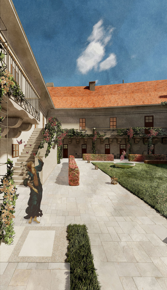 Začalo se renovací stájí, což je obrovská budova s mansardovou střechou přiléhající k zámku. V ní bude v budoucnu umístěna restaurace a také prostor pro kongresová zasedání.
