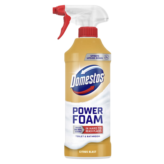 Power Foam s vůní Citrus Blast, značka Domestos, přibližná cena 84,90 Kč.
Power Foam s vůní Citrus Blast, značka Domestos, přibližná cena 84,90 Kč.