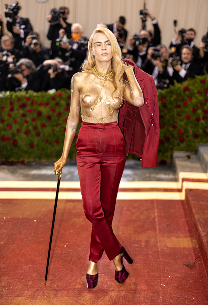 Cara Delevingne na oslavě Met Gala 2022 In America: Anthology of Fashion.
