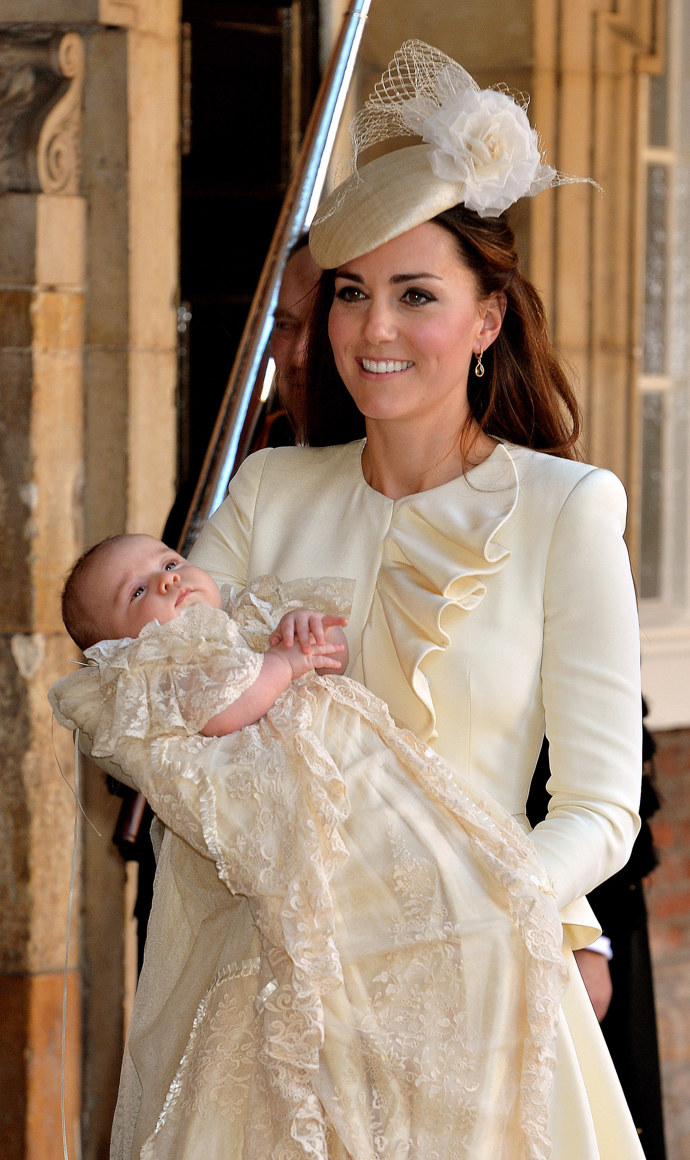 Kate Middleton na křtinách prince George v roce 2013.
