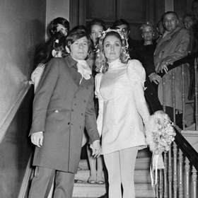 Sharon Tate a Roman Polański na jejich svatbě. 
