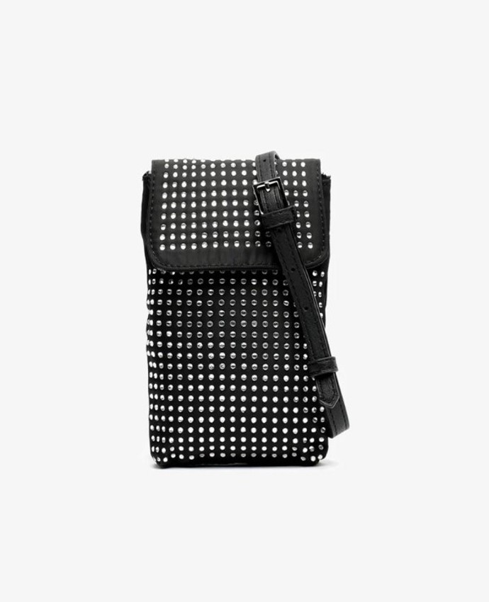 Jednoduchá černá mini kabelka na telefon s kamínky, Misako, 368,-
