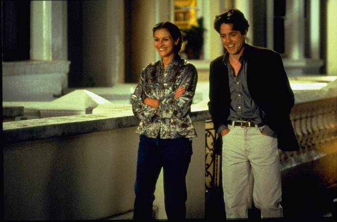 Julia Roberts a Hugh Grant ve filmu Notting Hill (1999). V běžném životě se ale přes jiskru na plátně nijak víc nebavili
